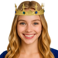 Mittelalterliche Königskrone aus goldfarbenem Metall