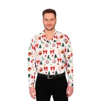 Weißes Weihnachtshemd mit Verzierungen