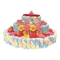 Dreistöckige bunte Marshmallowtorte, 1,10 kg