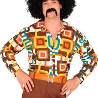 Hemd im 70er Jahre Hippie-Quadratmuster
