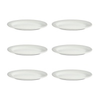 Weißer Porzellanteller 24,5 x 17,5 cm - Vessia - 6 Stück.