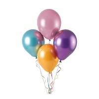 Chromierte Latexballons, 25 cm, sortierte Farben - 10 Stück