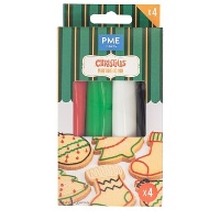 Set mit Zuckergussstiften zum Dekorieren in Weihnachtsfarben, 80 g - PME - 4 Stück