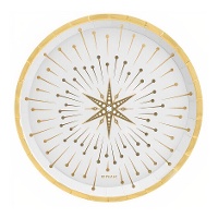 Teller mit einem Durchmesser von 17 cm und einem weißen Stern - 6 Stück