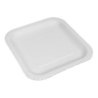 Quadratische weiße Pappteller, 20 cm - 50 Stück