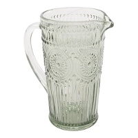 Karaffe aus 1 L graviertem grünem Glas