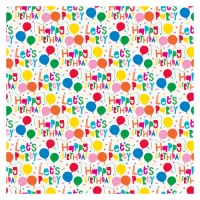 Happy Birthday Geschenkpapier weiß 1,52 x 0,76 m