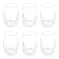 380 ml transparenter gestreifter Becher - 6 Stück.