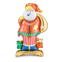 Weihnachtsmann Ballon mit Geschenken 1,06 x 0,63 m - PartyDeco