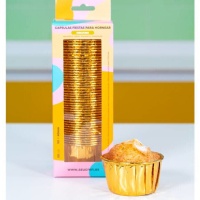 Metallisierte goldene Cupcake-Kapseln 5 cm - 50 Stück