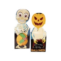 Halloween Skelett und Kürbis Silhouette Tasche mit verschiedenen Marshmallows und Jelly Beans von 48 gr.