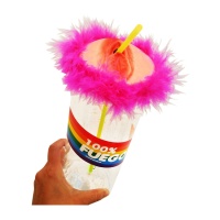 Riesenbabyflasche mit Vagina-Dekor 100% Feuer