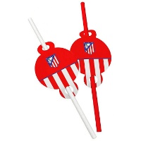 Rote Trinkhalme von Atlético de Madrid - 6 Stück