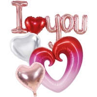 Herzbouquet von Rosenballons zum Valentinstag 