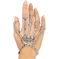 Armband mit silbernem Skelett-Ring