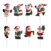 Weihnachtsmann-Pickerl 3 cm - Dekora - 80 Stück