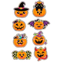 Holografische Halloween-Kürbisaufkleber