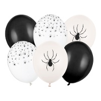 Halloween-Latexballons mit Spinnenmotiv, 30 cm - 50 Stück