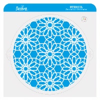 Schablone mit geometrischem Blumenmuster, 25 cm