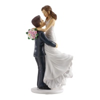 Figur für Hochzeitstorte - Braut im Arm, 18 cm hoch