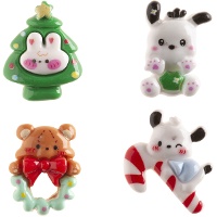 Weihnachtliche Hündchen-Figuren für Roscón, 3-3,5 cm - Dekora - 50 Stück