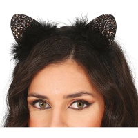 Katzenohren-Haarreif mit Federn