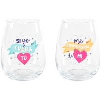 520 ml Glas Wenn ich du wäre, würde ich mich in mich verlieben - 2 Stück