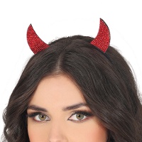 Glänzend rote Teufelshörner-Diadem