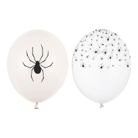 Halloween-Latexballons mit Spinnendruck, 30 cm - 50 Stück