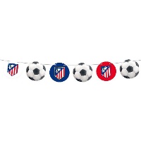 Girlande Atlético de Madrid mit Wappen und Fußbällen - 12 Stück