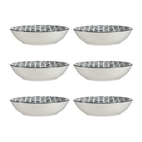 20 cm schwarze Linien tiefer Teller - Vessia - 6 Einheiten