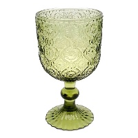 Gravierte grüne 250 ml Kristallglas