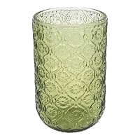 Gravierter grüner Glasbecher, 400 ml