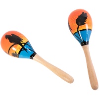 Maracas im Sonnenuntergang-Design, 20 cm - 2 Stück