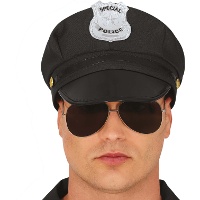 Schwarze Polizeimütze für Erwachsene