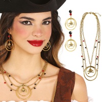 Set aus Piratenhalskette und -ohrringen