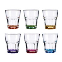 285 ml Glas mit farbigem Boden - 6 Stück