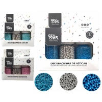 Kit von Streuseln aus Fäden und Perlen in Silberfarbe, 30 g - Azucren