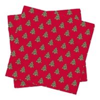 Rote Weihnachtstannen-Servietten, 16,5 x 16,5 cm - 20 Stück