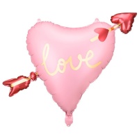 Liebesherz Ballon mit Pfeil 76 x 55 cm - Partydeco