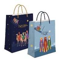 Geschenktüte 14 x 11,5 x 6,7 cm mit Darstellung der Heiligen Drei Könige - 1 Stück