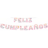 Guirnalda de Unicornio Feliz cumpleaños de 4 m