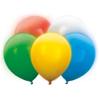 30 cm große Latexballons mit buntem Licht - 5 Stück