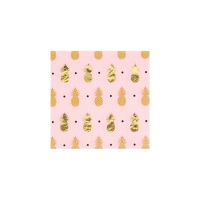 Tropische Hawaiianische Ananas-Servietten 12,5 x 12,5 cm - 16 Stück