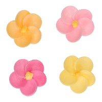Primelblumen-Waffeln in verschiedenen Farben, 3,5 cm - FunCakes - 12 Stück