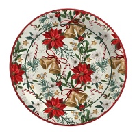 Weihnachtsblumen- und Glockenteller, 23 cm - 6 Stück