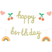 Girlande 'Happy Birthday' mit Kirschen, 2,00 m