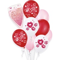 Valentinstag-Ballonstrauß XO - 9 Stück