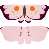Rosa Stoff Schmetterlingsflügel für Kinder 95 x 32 cm - PartyDeco