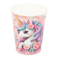 Vasos de Unicornio rosa encantador - 8 unidades